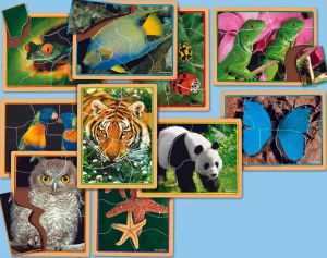 Educational Toys Animals Up Close Puzzle Set - Reduced To Clear!