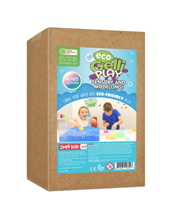 Zimplikids Gelli Play Sensory & Modelling Fun! Mixed Colours, White, Green, Blue & Pink