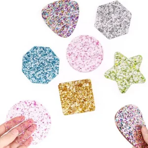 Educational Toys Glitter Acrylic Shapes 6 pcs