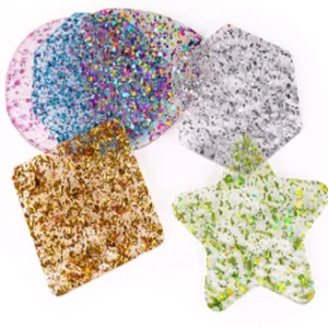Educational Toys Glitter Acrylic Shapes 6 pcs