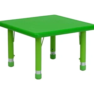 Educational Toys Green Square Plastic Table - Adjustable Legs
