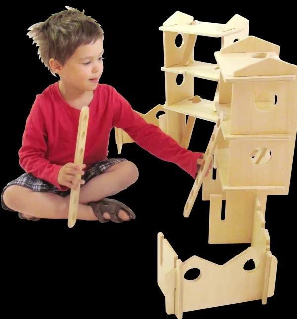 Cicada Happy Architect Tower Set - 26 Natural Pieces