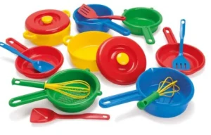 Educational Toys 16-Piece Plastic Pots and Pans Set - Reduced To Clear