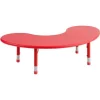 Educational Toys Plastic Horseshoe Table with Adjustable Legs Red