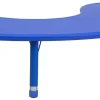 Educational Toys Plastic Horseshoe Table with Adjustable Legs Blue