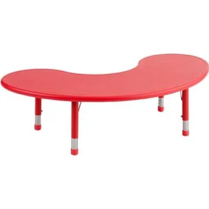Educational Toys Plastic Horseshoe Table with Adjustable Legs Red
