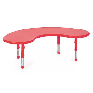 Educational Toys Plastic Horseshoe Table with Adjustable Legs Red