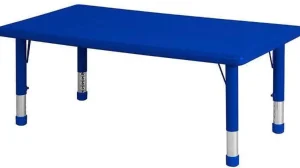 Educational Toys Plastic Rectangular Table Blue with Adjustable Legs