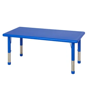 Educational Toys Plastic Rectangular Table Blue with Adjustable Legs