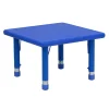 Educational Toys Plastic Square Table Blue with Adjustable Legs