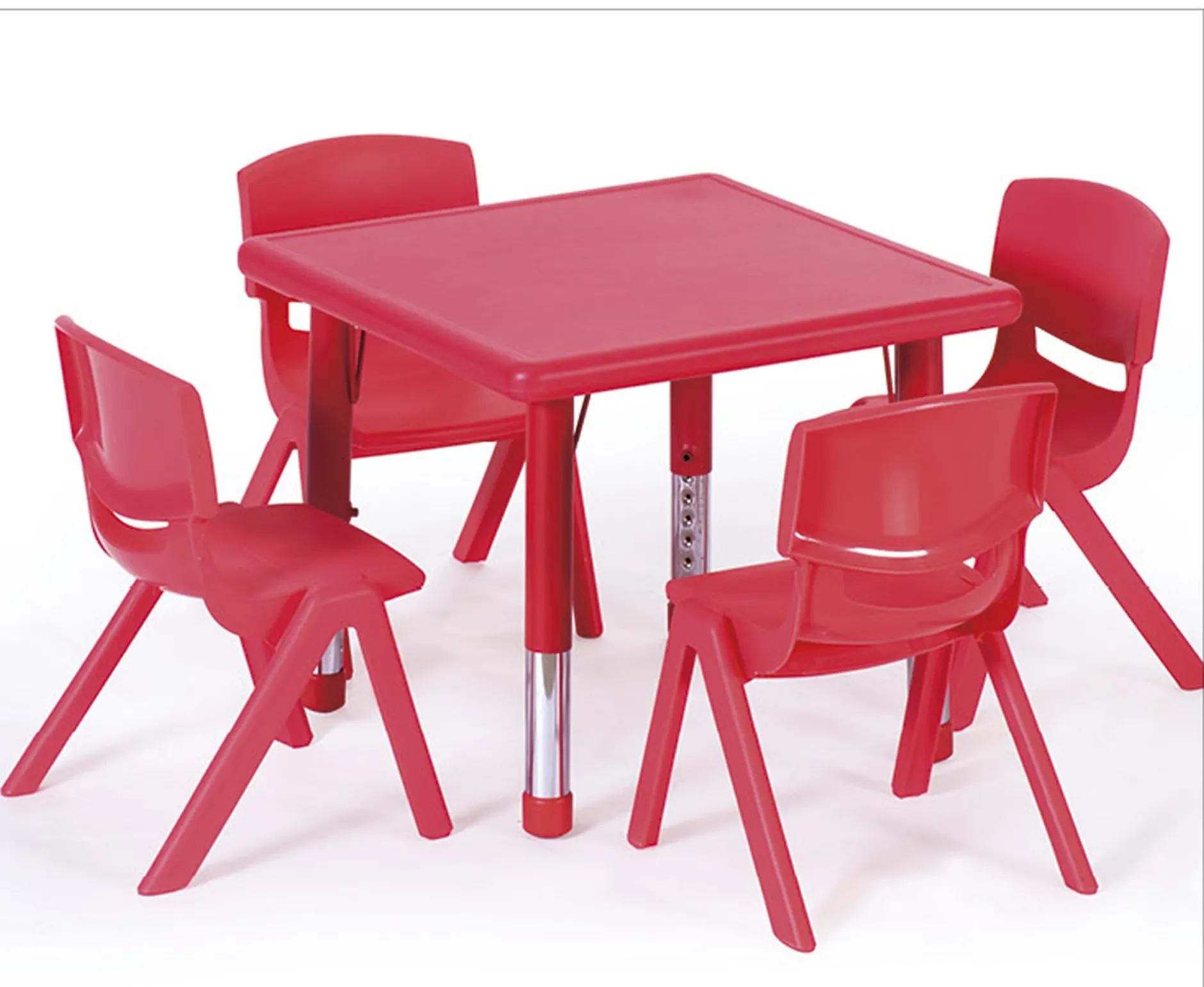 plastic_square_table_red__1.webp Educational Toys Plastic Square Table Red with Adjustable Legs