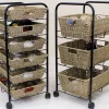 Educational Toys 3 Shelf Deep Tray Storage With Seagrass Baskets