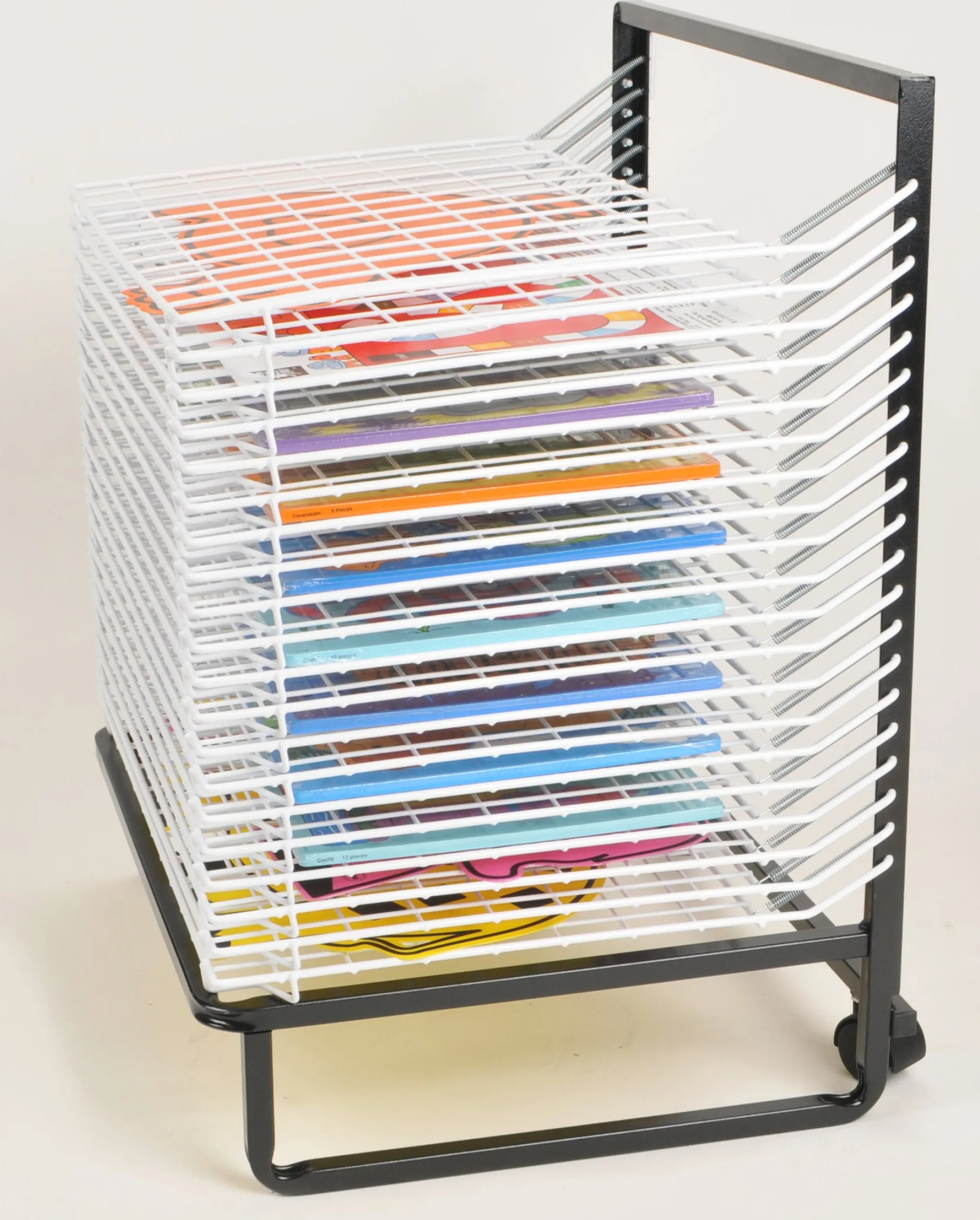 shelf_spring_loaded_floo_5.webp Educational Toys 20 Shelf Spring Loaded Floor Art Drying Rack