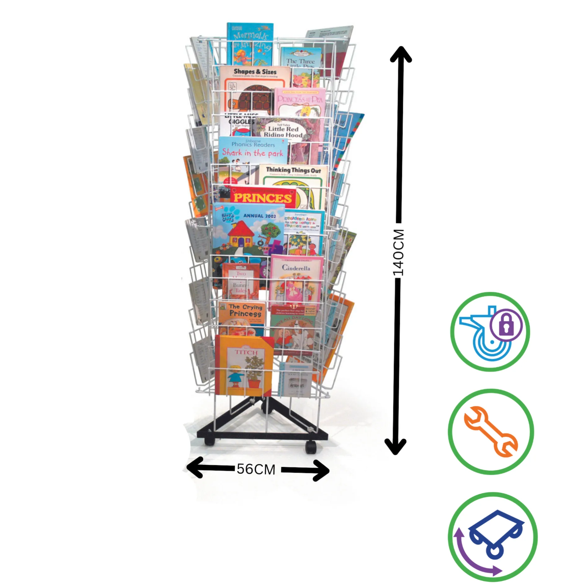 sided_mobile_book_stand_1.webp Educational Toys 3 Sided Mobile Book Stand