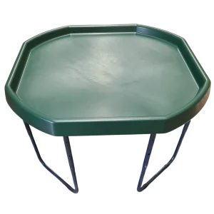 Educational Toys Tuff Tray (100cm), Stand and Waterproof Cover - Green Tray, Grey Stand, Blue Cover