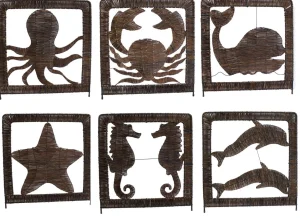 Educational Toys WICKER PANELS SEA CREATURES SET OF 6 - REDUCED TO CLEAR!