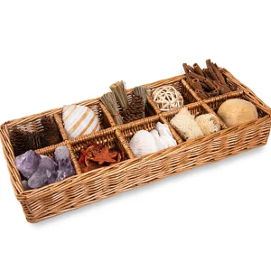 Educational Toys Wicker Sectional Basket - 10 Sections