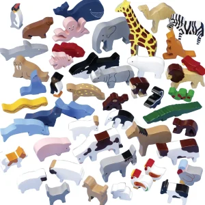 Educational Toys Wooden Animal Play Set - 48 Piece