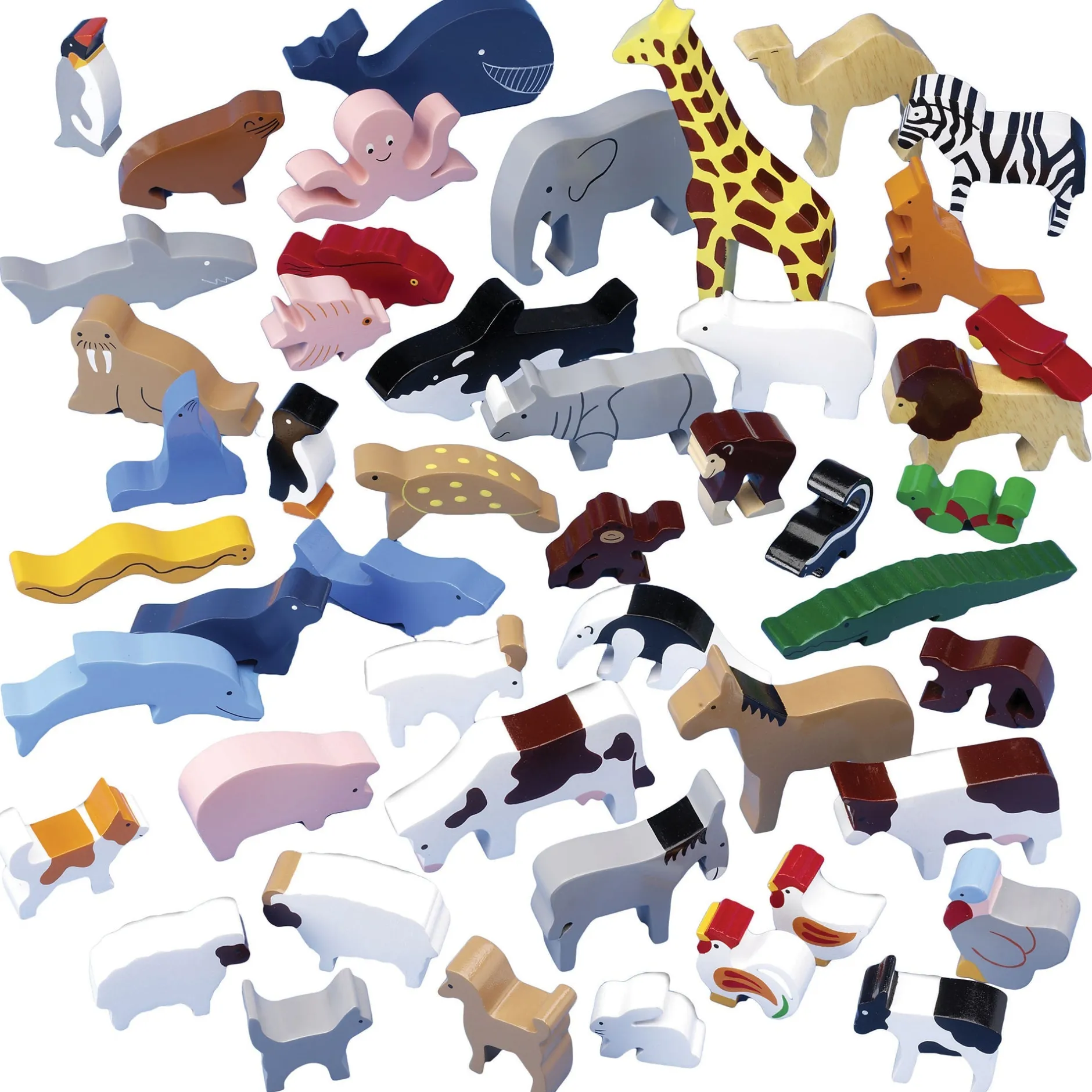 wooden_animal_play_set____3.webp Educational Toys Wooden Animal Play Set - 48 Piece