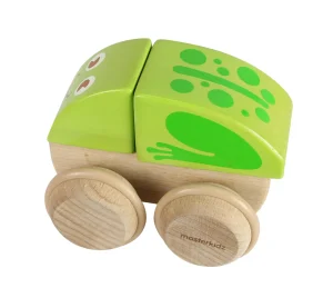 Educational Toys Wooden Beeping Push Along Frog
