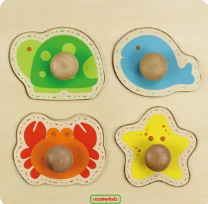 Cicada Wooden Marine Creatures Knob Puzzle
