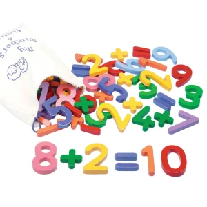 Educational Toys 60 Wooden Numbers In A Bag