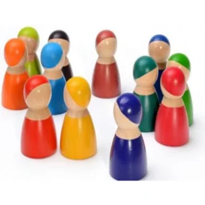 Educational Toys Wooden Rainbow Dolls Set