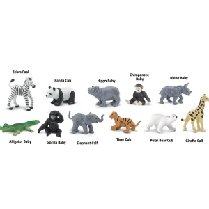 Safari Wooden Zoo & Zoo Babies Set 12pcs