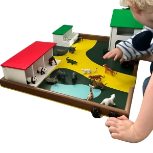 Safari Wooden Zoo & Zoo Babies Set 12pcs