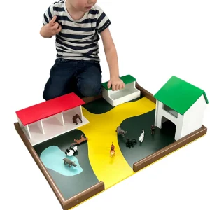 Safari Wooden Zoo & Zoo Babies Set 12pcs