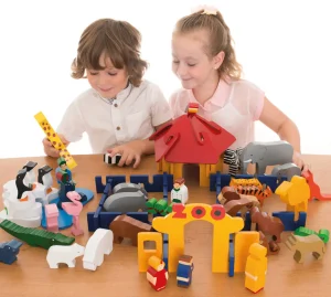 Educational Toys Wooden Zoo Play Set