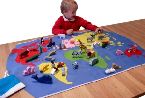 Sri Toys World Map With Animals And Buildings