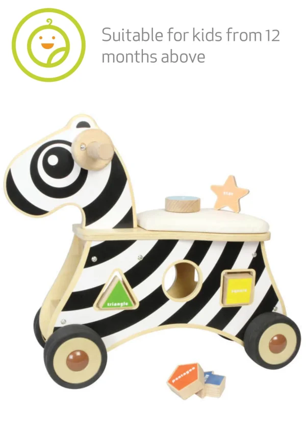 Cicada Ride-on Shape Sorter Zebra