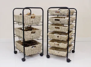 Educational Toys 3 Shelf Deep Tray Storage With Maize Baskets