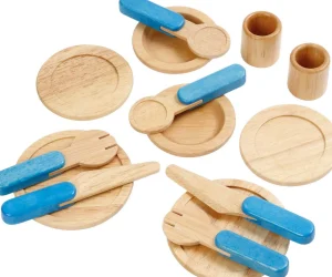 Educational Toys Wooden Tableware Set For 4