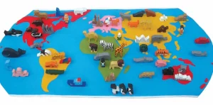 Sri Toys World Map With Animals And Buildings